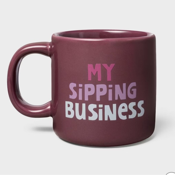 NEW! Tabitha Brown”My Sipping Business”Stoneware Mug With Multicolored Text- NWT - Picture 1 of 5